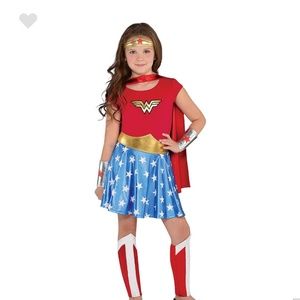 New 7 Piece Girls Wonder Woman Costume